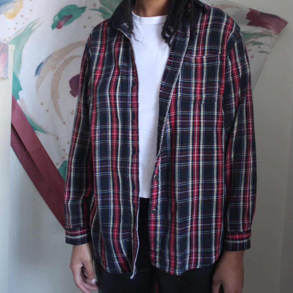 Vintage 90s Velvet Collar Flannel 🖤❤️